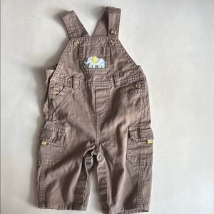 Carter’s Brown Overalls with Elephant Patch 6 months